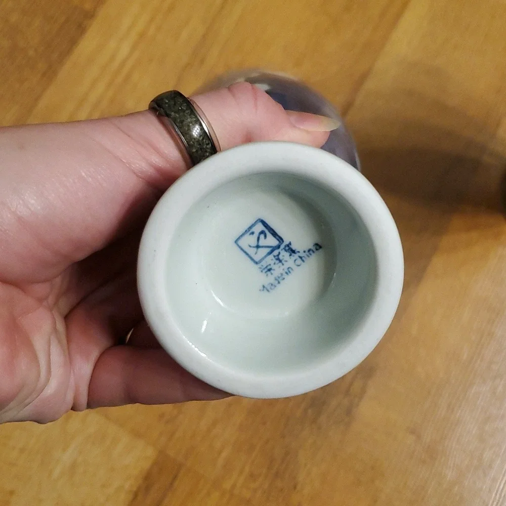Eiraku Kiln Pottery‎ Beer Mug Cups Set Of 2 With Vine And Plum Blossom Motif
